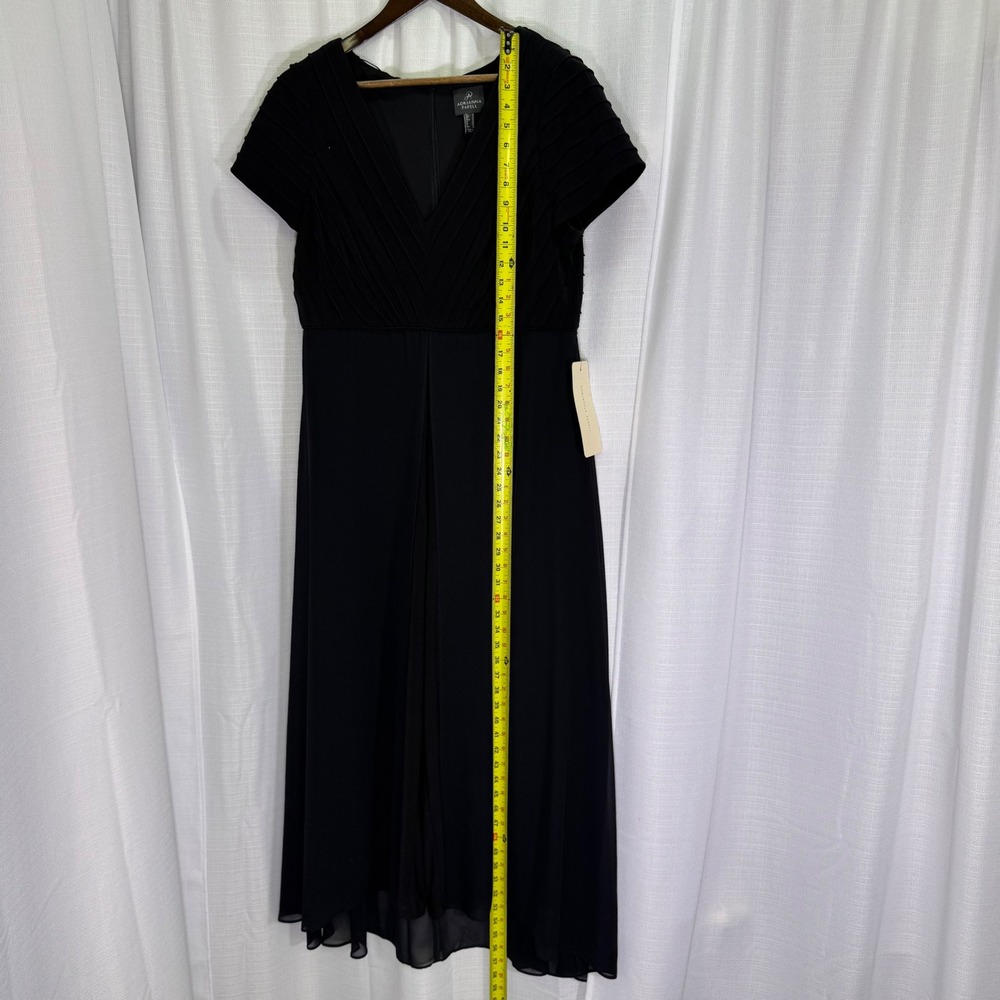 NEW Adrianna Papell Cropped Jumpsuit Skirted Overlay US 16 Black V-Neck Formal - Picture 9 of 16